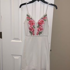 white floral dress